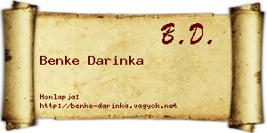 Benke Darinka névjegykártya